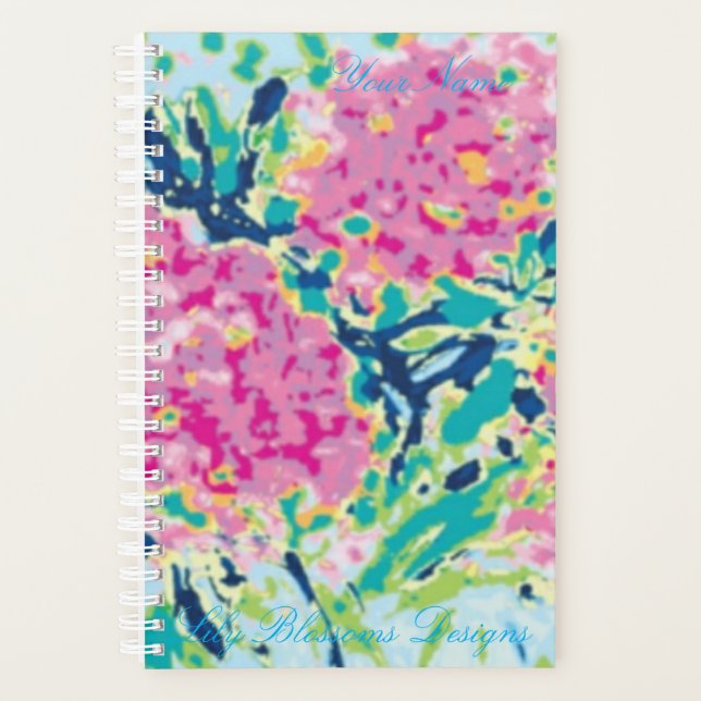 Agenda Design de Flor Pequeno (14 cm x 21,6 cm) do Planne (Frente)
