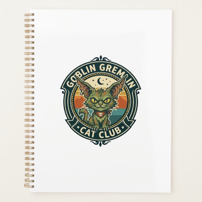 Agenda Design de Gatinho Fofo de Gremlin Goblin - Grem Go (Frente)
