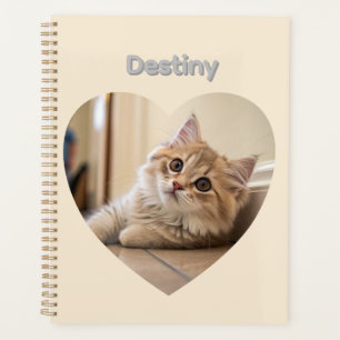 Agenda Design de Gato em Forma de Coração