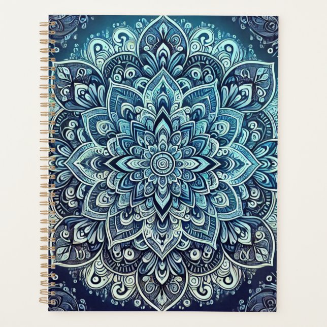 Agenda Design de Mandala Gradiente Azul (Frente)
