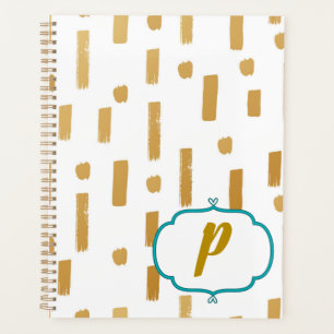 Agenda Design de Monograma Dourado Contemporâneo
