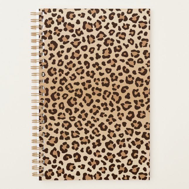 Agenda design de padrão de impressão de leopardo exótico (Frente)