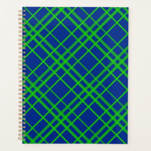 Agenda Design de Padrão de Xadrez de Tartan Azul