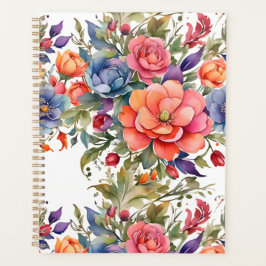Agenda Design de padrão floral em aquarela serena