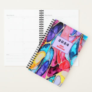 AGENDA DESIGN DE TINTA DE ÁGUA MODERNA SIMPLES PERSONALIZ
