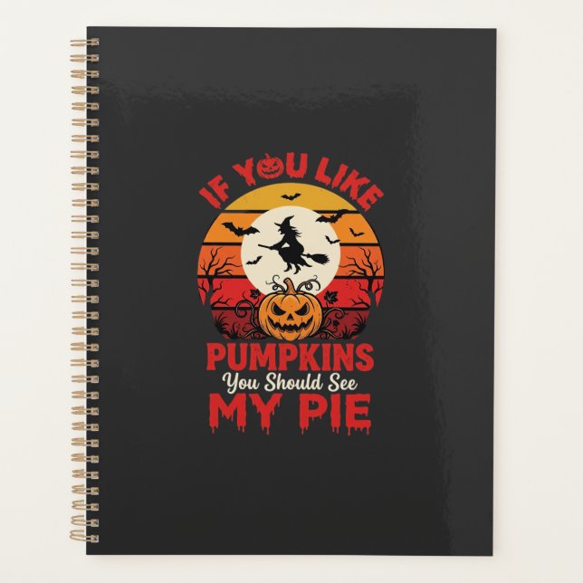 Agenda Design de Torta de Abóboras Engraçadas de Hallowee (Frente)