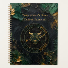 Agenda Design de Touro Grunge com Pintura Verde Escura