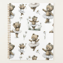 Design de Urso Bailarina em Tule em Aquarela Fofa