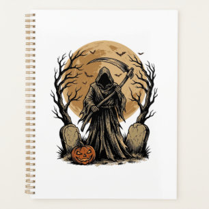 Agenda Design de Vetor da Lua do Halloween da Morte Vinta