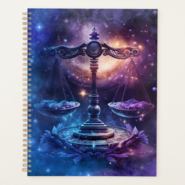 Agenda Design em Aquarela do Signo de Libra (Frente)