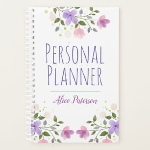 Agenda Design Floral com Nome Pessoal do Proprietário