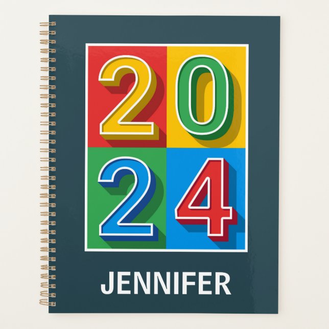 Agenda Design geométrico colorido 2024 (Frente)