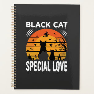 Agenda Design Gótico de Amor Especial de Gato Preto no Ha