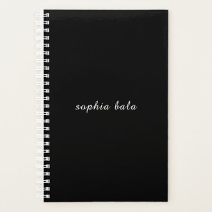 Agenda Design Moderno de Nome com Monograma Preto