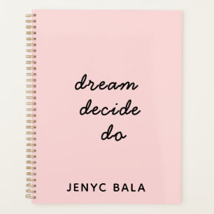 Agenda Design Rosa Sonho Planejar Fazer