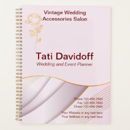 Agenda Design Suave Elegante Cor rosa Dourada
