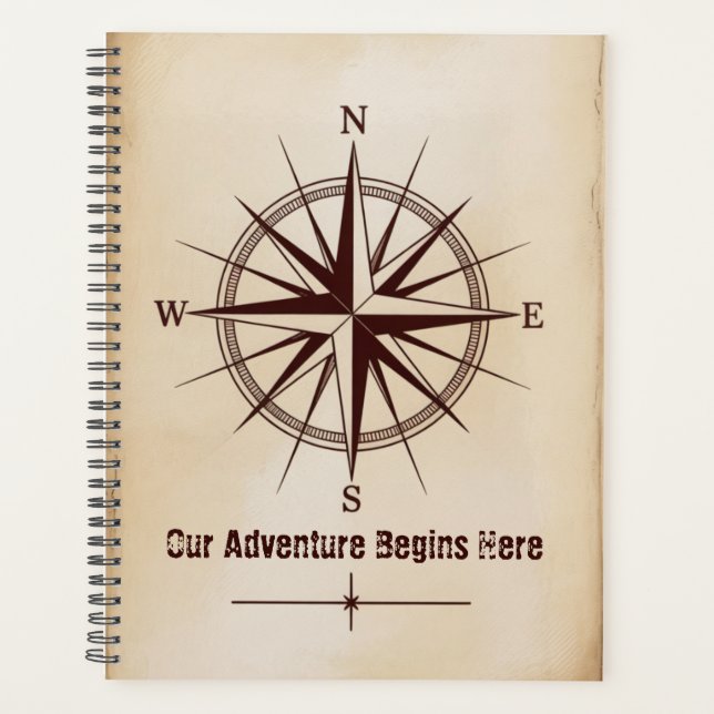 Agenda Destination Coordinates Compass | Travel Wedding (Frente)