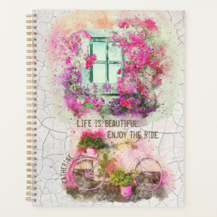 Agenda Desvinculação da janela da Vintage art Watercolo