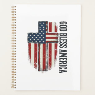 Agenda Deus Abençoe a América Design de Cruz Patriótica V