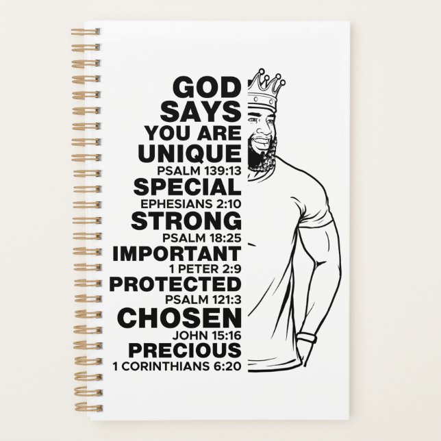 Agenda Deus diz que sou um homem melanino, homem negro e  (Frente)