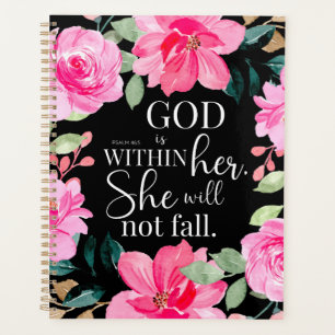 Agenda Deus está dentro dela - Psalm 46:5 Pink Floral
