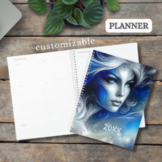 Agenda Deusa Celestial White Blue Head Fevereiro - (