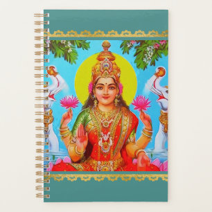 Agenda Deusa Lakshmi White Elephants Diwali Painting
