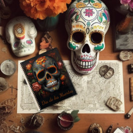 Agenda Dia de los Muertos pintou crânio personalizável