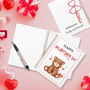 Agenda Dia de os namorados de Urso de Aquarela personaliz