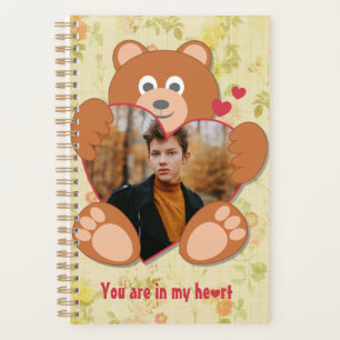 Agenda Dia de os namorados de urso de pelúcia floral