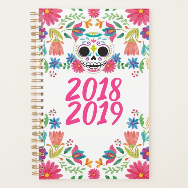Agenda Dia do Planeador Floral Morto, Personalizável (Frente)