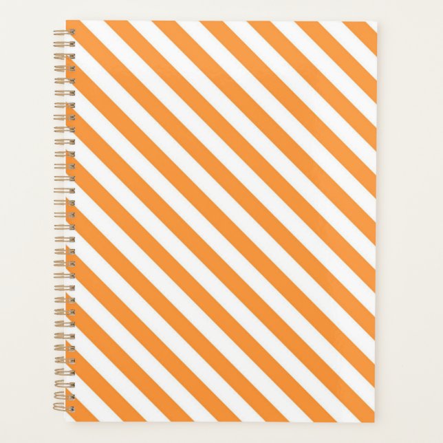 Agenda Diagonal orange and white stripes pattern (Frente)
