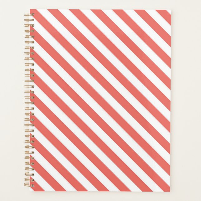 Agenda Diagonal pattern of pink and white stripes (Frente)
