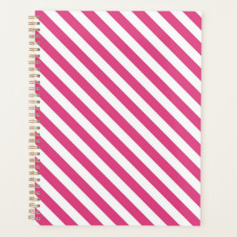 Agenda Diagonal pink and white stripes pattern