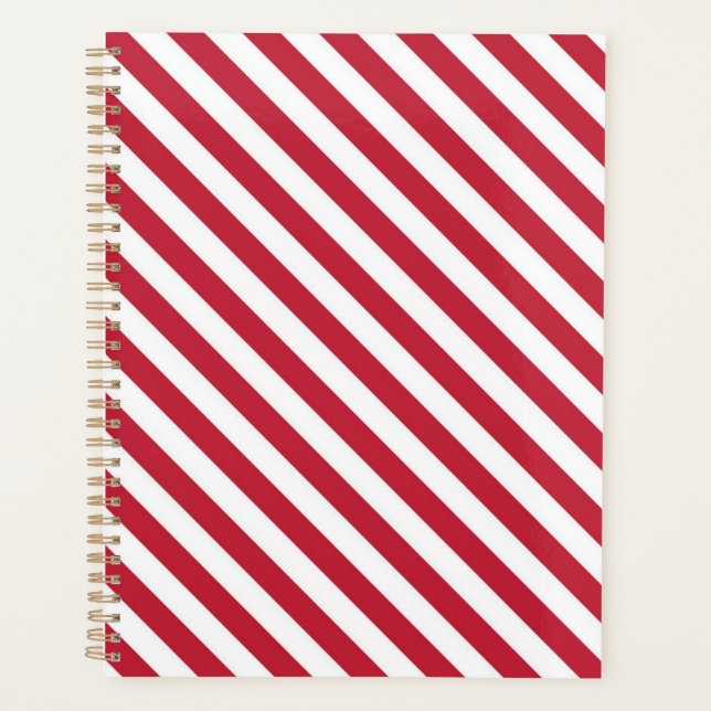 Agenda Diagonal red and white stripes pattern (Frente)