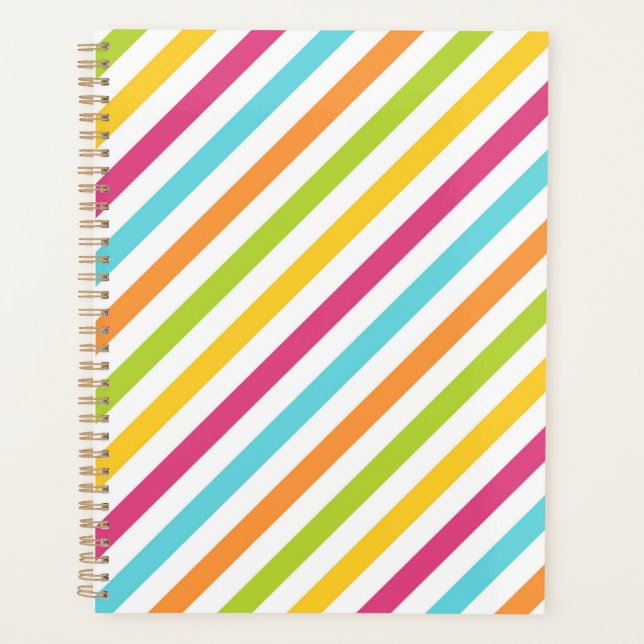 Agenda Diagonal stripes in vibrant colors planner (Frente)