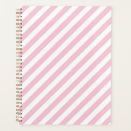 Agenda Diagonal white and pink stripes pattern planner