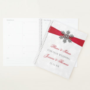 Agenda Diamante Snowflake e Casamento no inverno Red Ribb
