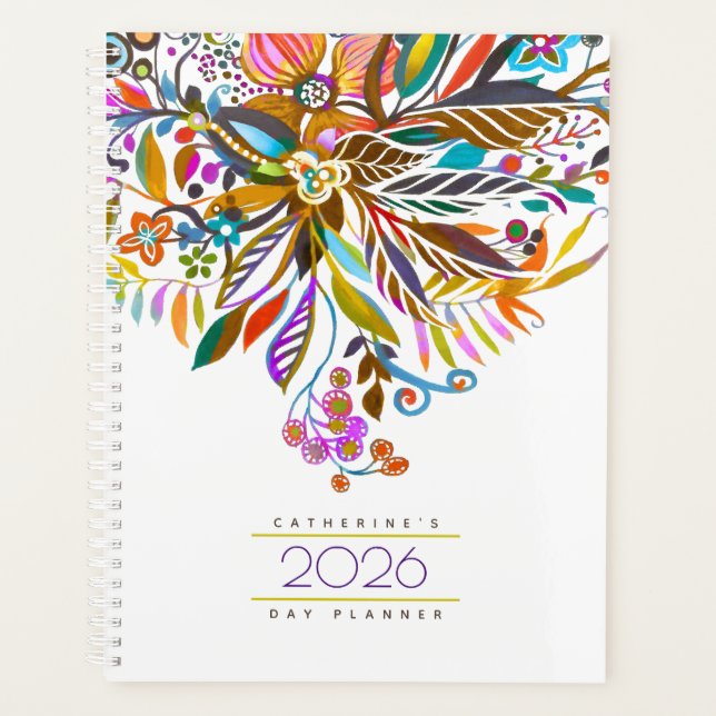 Agenda Diária Floral Fantasy 2026 (Frente)
