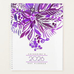 Agenda Diária Floral Fantasy Roxo 2026
