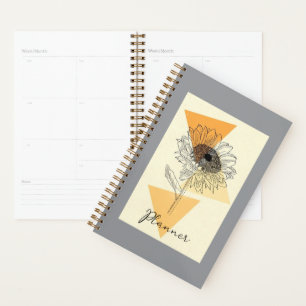 Agenda Diário Boêmio Floral Margarida 🌼🖤💛