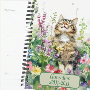 Agenda Diário de Agendamento de Gato Listrado Sem Data