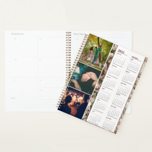 Agenda Diário de calendário de 3 fotos personalizado do