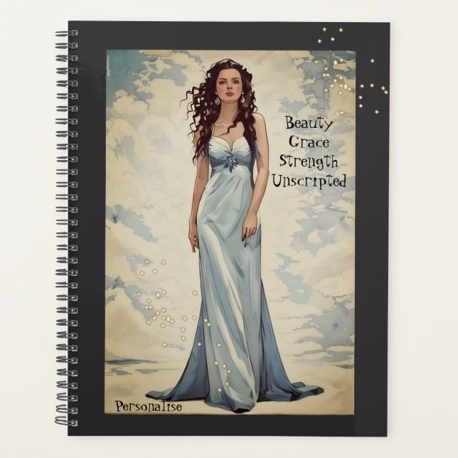 Agenda Diário de Cinza de Força Motivacional (Frente)