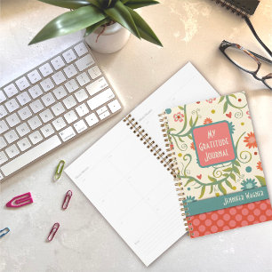 Agenda Diário de Gratidão Floral Dragonfly bonito