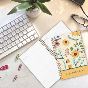 Agenda Diário de Gratidão Personalizada da Flor Amarela b