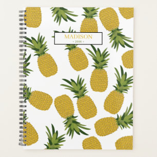 Agenda Diário de Padrão de Fruta Tropical de Abacaxi