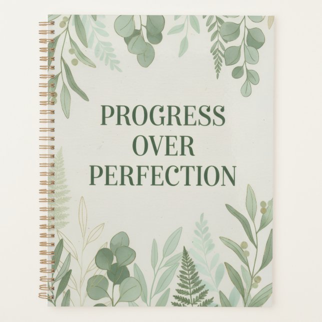 Agenda Diário de Progresso em vez de Perfeição (Frente)