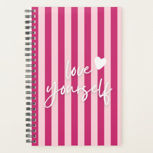 Agenda Diário Estético Rosa, Caderno Espiral de Amor Próp