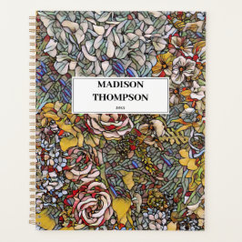 Agenda Diário Floral de Vidro Conservado Personalizado
